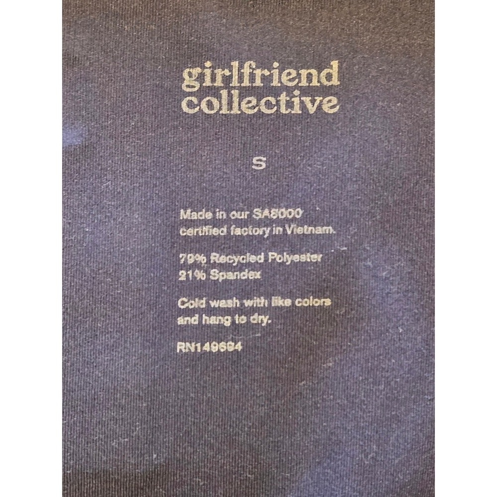 Girlfriend Collective Navy Blue High Rise Full Length Leggings - Size S - Picture 7 of 7
